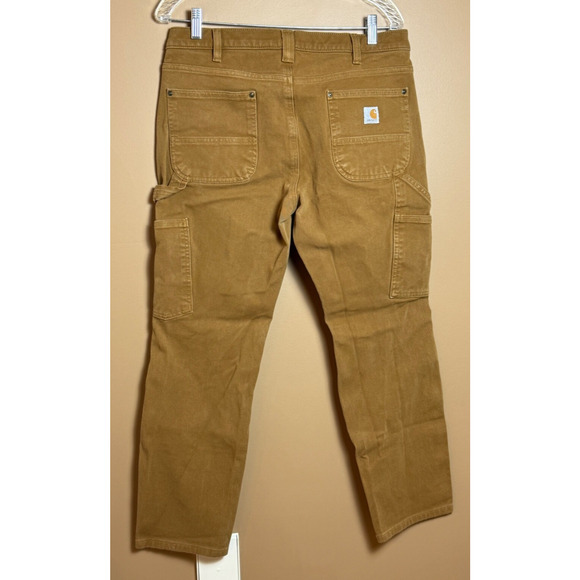 Carhartt Double Knee Pants Mens Size 32x29 Brown Relaxed Fit Rugged Flex - Picture 2 of 6